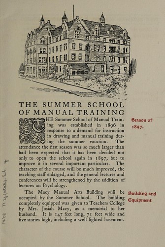 Summer school of manual training, July 7-Aug. 11, 1897