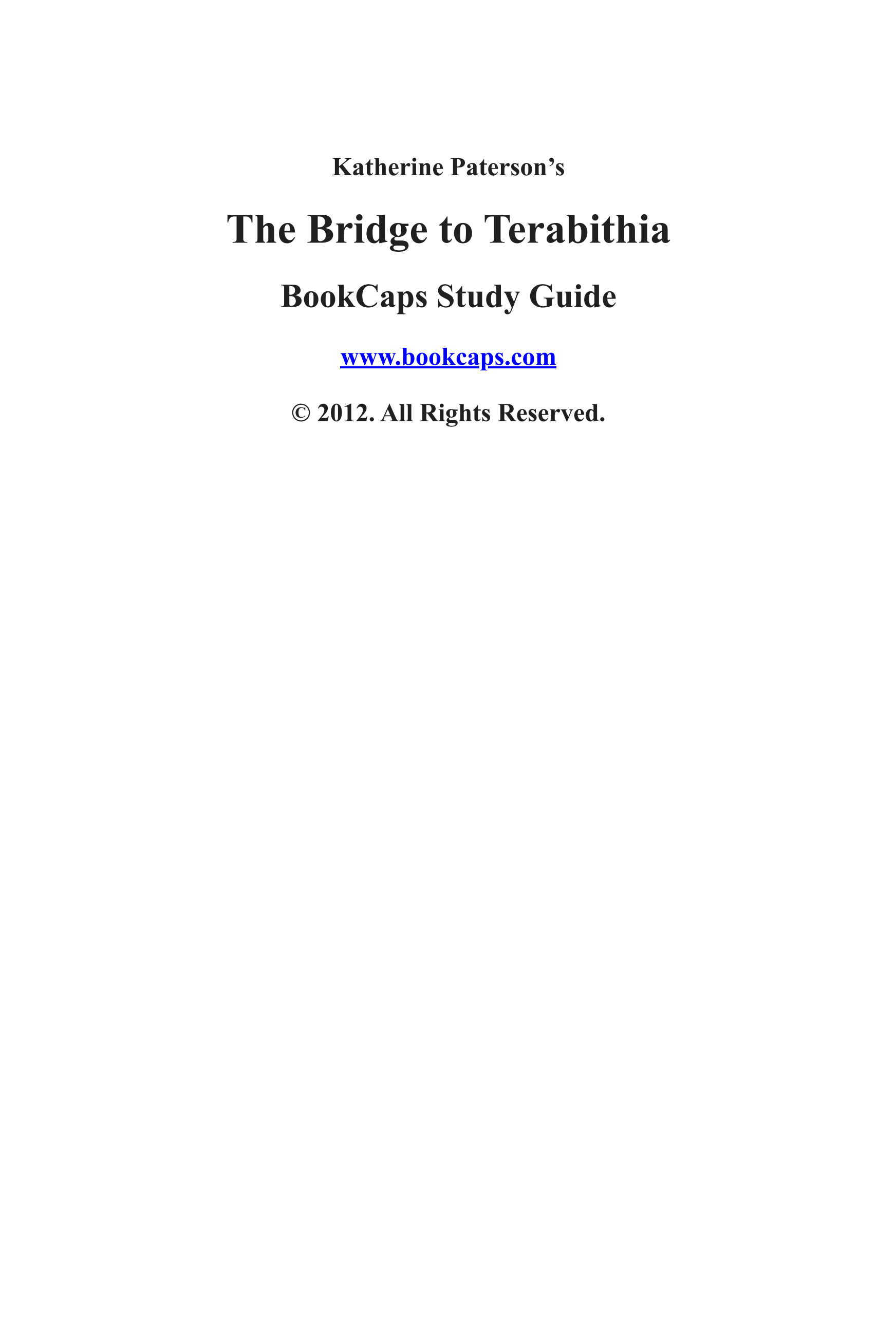 Bridge to Terabithia (a BookCaps Study Guide)