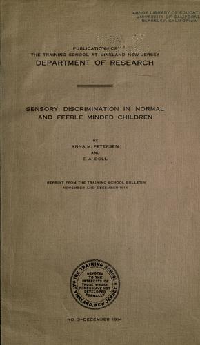 Sensory discrimination in normal and feeble minded children