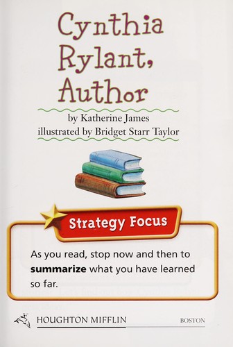 Cynthia rylant, focus on chapter books level 2 theme 5