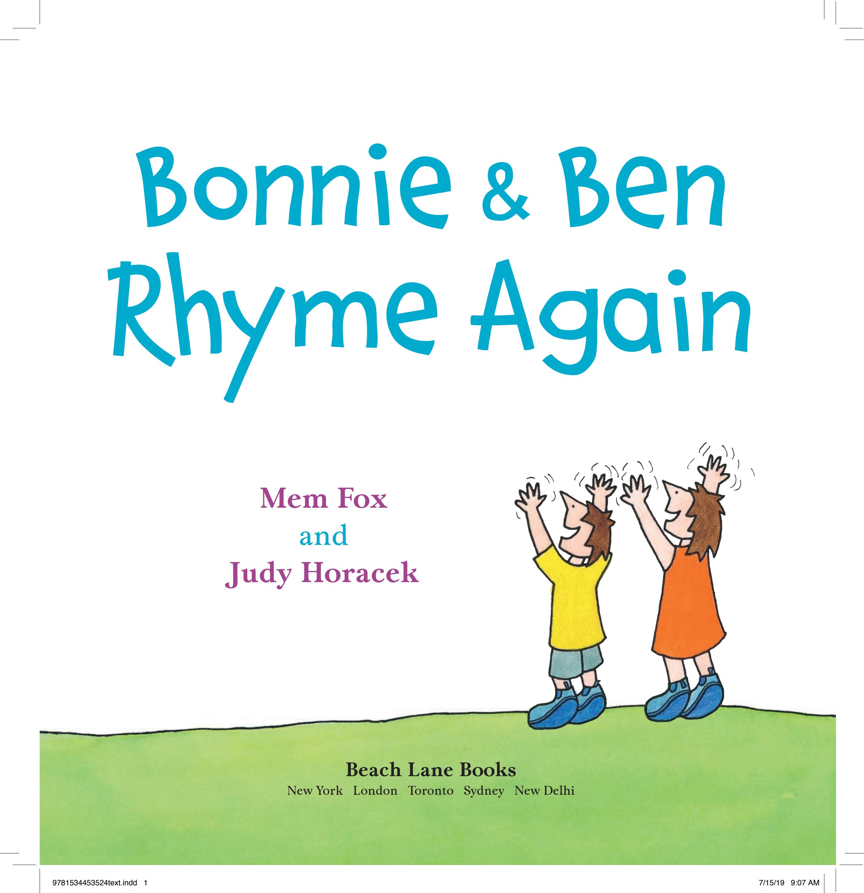 Bonnie and Ben Rhyme Again