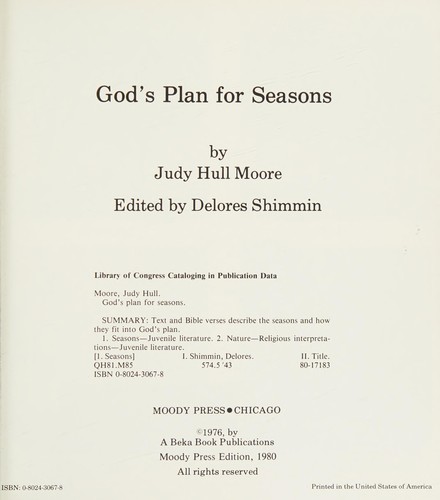 God's plan for seasons